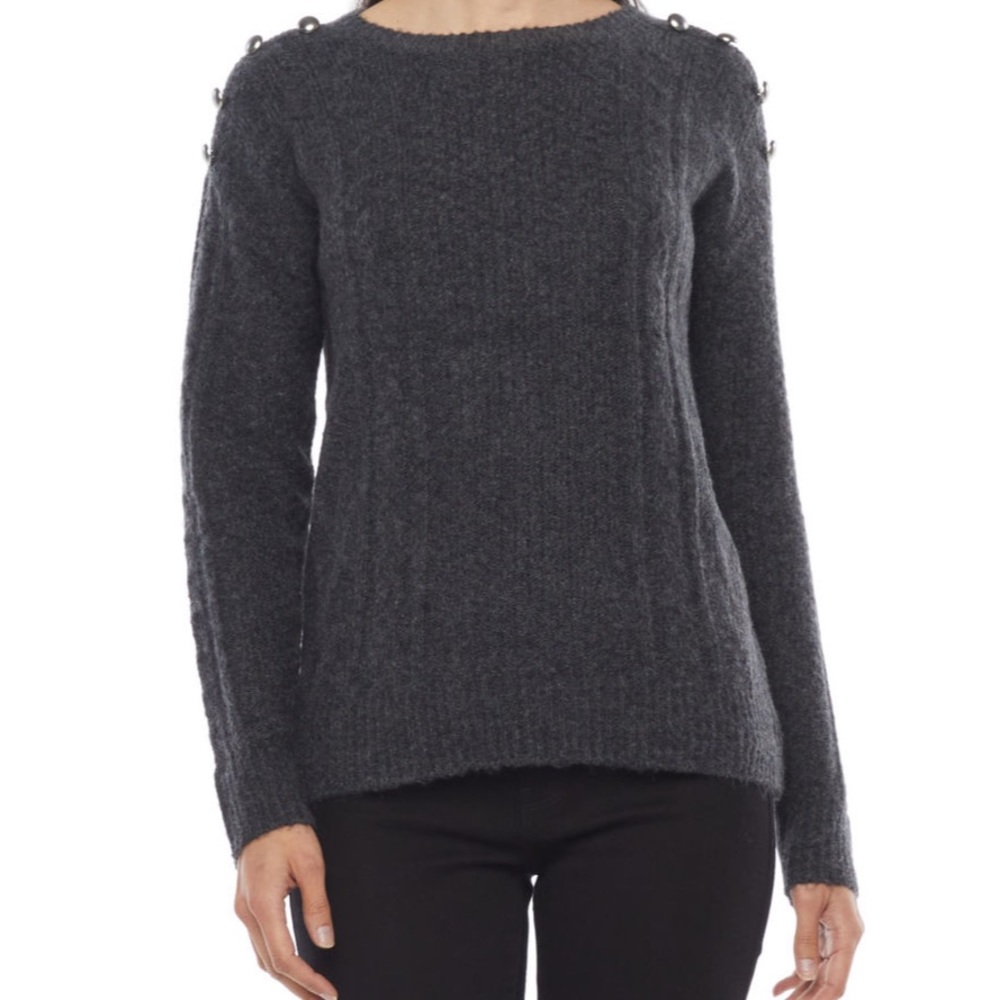 Liz Claiborne Womens Pullover Sweater Charcoal Gray